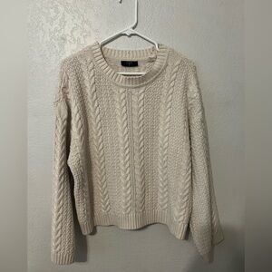 Tahari Textured Knit Sweater in Cream